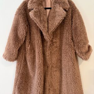Women's Brown Faux Fur Coat